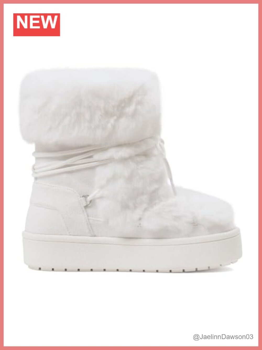Faux Fur Lace-Up Platform Snow Boots Ankle Winter Booties